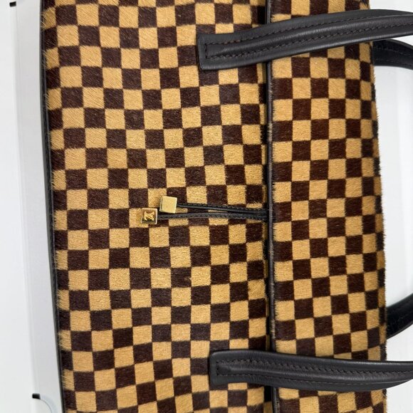 Vintage Limited Edition Louis Vuitton Damier Sauvage Lionne Pony Hair Handbag - Picture 4 of 12